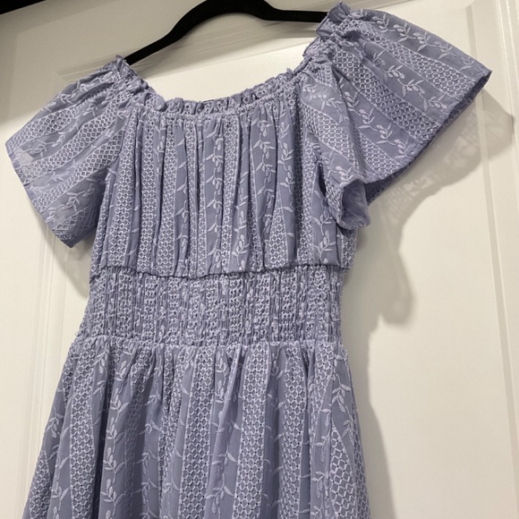 Vici mini dress with stretchy waist, off the shoulder ruffled top - Picture 2 of 2